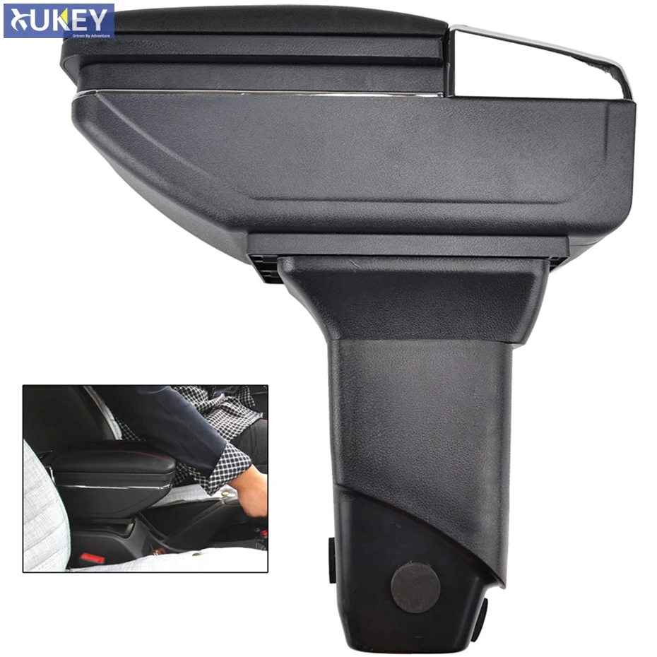 

Rotatable Large Car Center Console Storage Box For Peugeot 206 206+ 207 Compact Leather Armrest Arm Rest Tray Pad