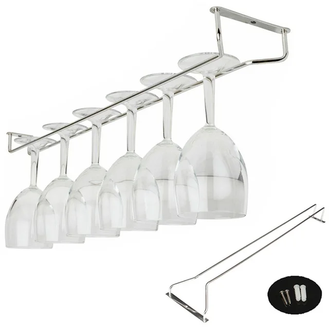 New 27/35/55cm Wine Glass Kitchen Under Fixing Wall Rack Holders Hanger Cup Holder Bar Tools