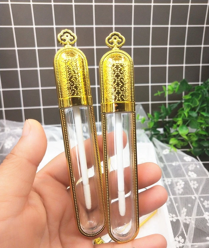 

10ml Lip Gloss Tube Clear Glod Plastic Eyelash Clear Glue Empty Refillable Bottle Lip Balm Container With Crown Lid 500pcs/lot