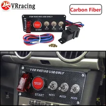 VR RACING-Carbon Fiber Racing Car 12 V светодиодный панель переключателя зажигания пуск двигателя Кнопка Светодиодный тумблер VR-QT313