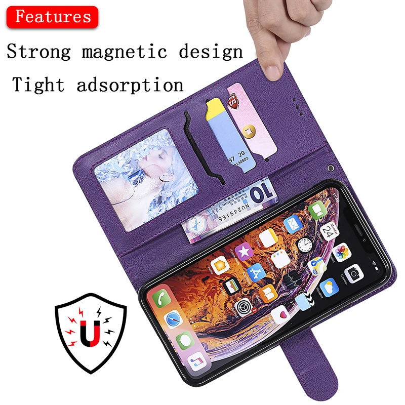 KEFO For Iphone XS Max Case Leather 2 in 1 Magnetic Detachable Flip Cover For Iphone 5S SE 6S 7 8 Plus X 10 XR Card Slots Coque  (4)