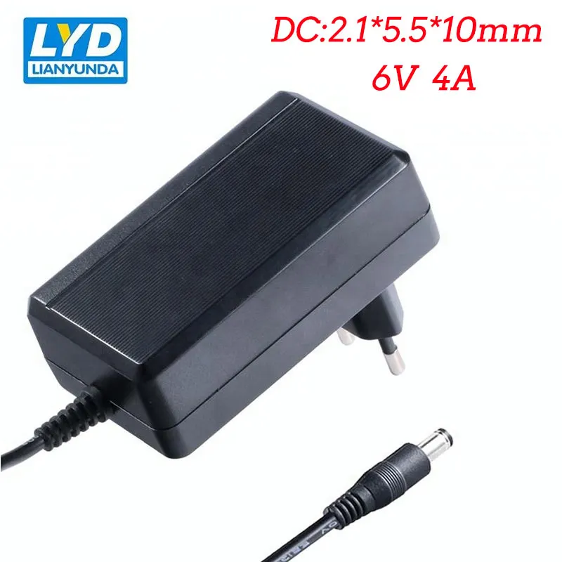 

DC 6V/4A 2.1*5.5*10mm Supply Medical Equipment Adapter Wall Insertion European US EU PlugOutlet Converter Socket Adapter