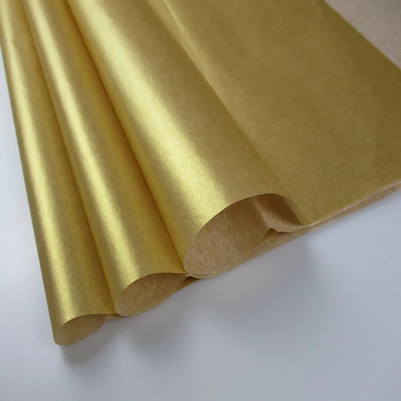 40 шт упаковочная бумага из ткани подарочная упаковка цветной бумажный цветок обувь одежда обертывание пинг бумага размер 50x66 см золото серебро - Цвет: gold