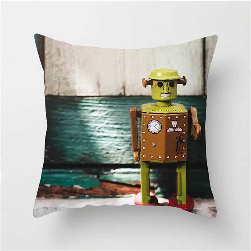 

Fuwatacchi Robot Scenic Cushion Cover Glacier Beautiful Forest Throw Pillows Cover Car Living Room Sofa Decorative Pillows Case