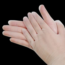 100 шт./кор. 4 размера одноразовые перчатки из ПВХ прозрачные салонные перчатки тату-дизайн ногтей защитный аксессуар