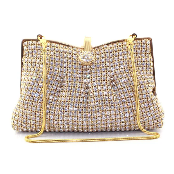 

Gift Crystals Bag Women Evening Clutch Bags Ladies Wedding Bridal Metal Frame Handbag Purse Party Prom Clutches(6071-BG)