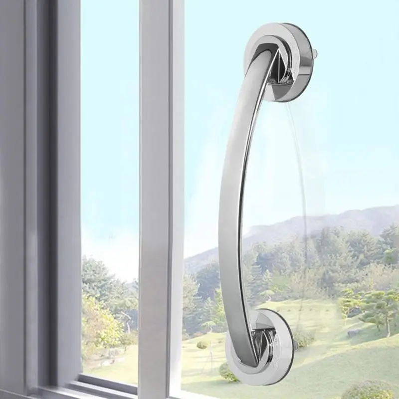 

Bathroom Handrail Suction Cup for Bathroom Accessories Glass Door Handle Children Elder Strong Sucker Silver Hand Grip