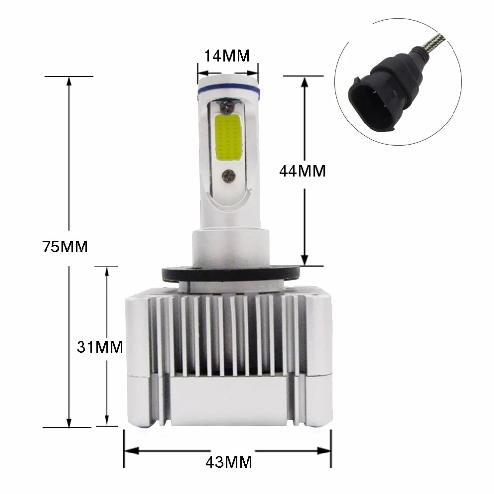 T2 D1S/D3S Plug & Play автомобиля светодиодный фар лампа 55 W/лампы 4600LM холодный белый все в