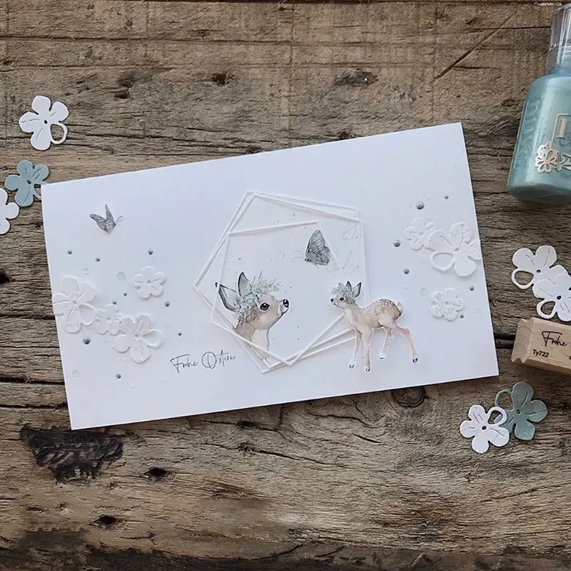 Fawn Frame DIY Cutting Dies Stencil Scrapbooking Embossing Craft Album Card Gift