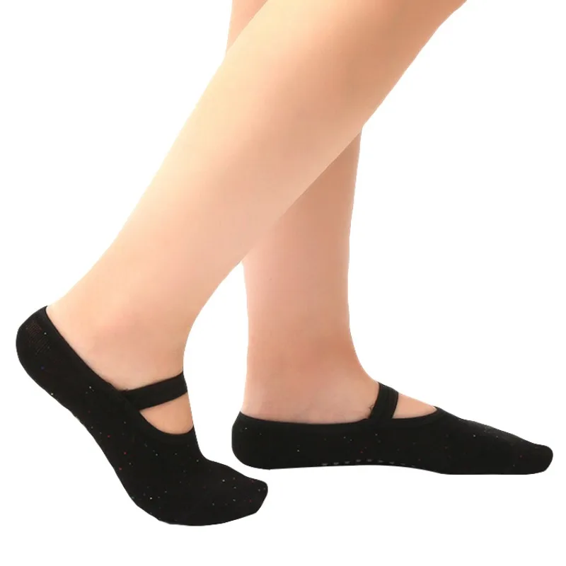 Women Yoga Socks Round Head Backless Cotton Non-Slip Bandage Sports Socks Breathable Pilates Ballet Dance Sock Slippers Pro