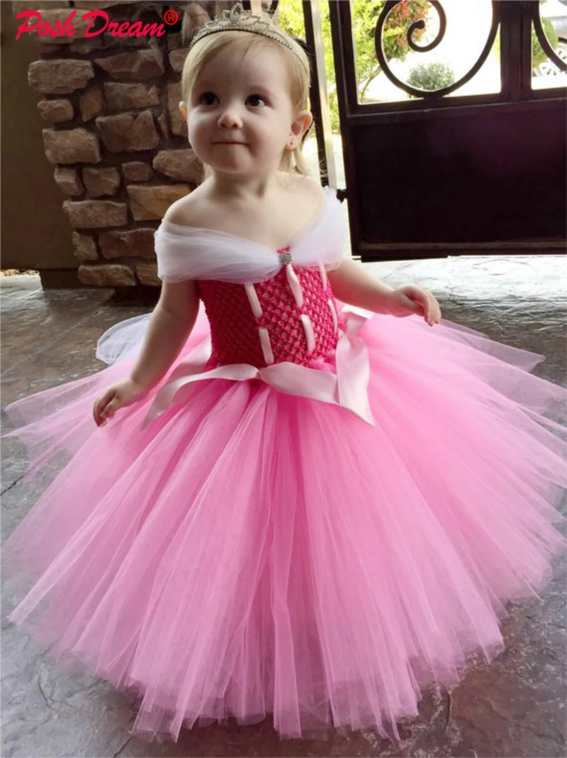 Шикарное платье принцессы «Аврора», платье принцессы «Спящая красавица», костюм принцессы «Аврора» на Хэллоуин, детская одежда для девочек