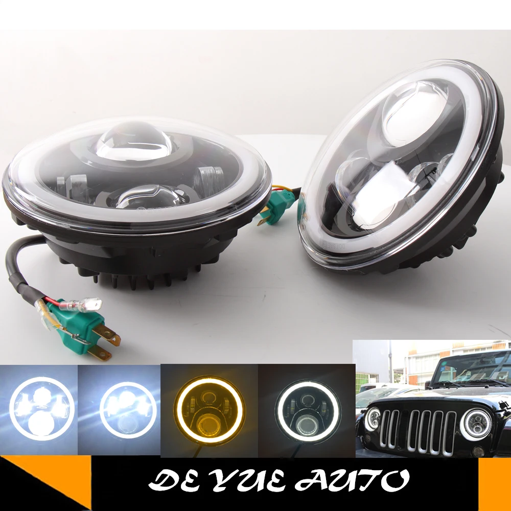 

high quality hi low beam 97w 7"LED headlight 7 inch headlamps with turn light and DRL for Mercedes Benz G55 AGM JK CJ LJ TJ lamp