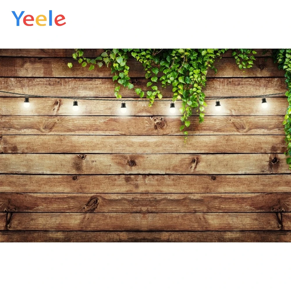 

Yeele LED Light Green Leaves Plank Wooden Board Portrait Show Photography Backgrounds Photographic Backdrops For Photo Studio