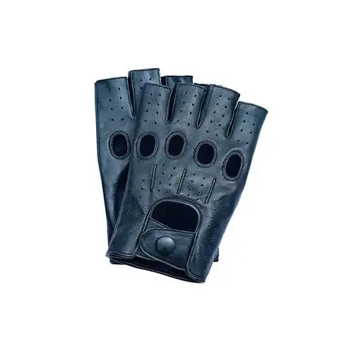 Высококачественные мужские перчатки из натуральной козьей кожи, модные мужские дышащие перчатки для вождения - Цвет: Navy blue