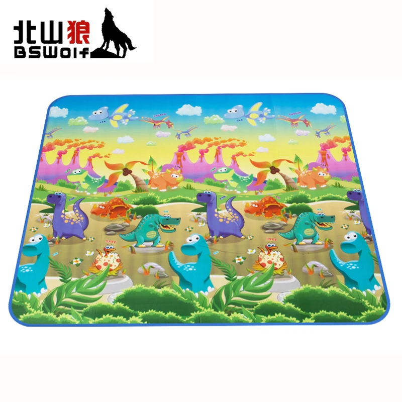 BSWolf Protable Baby Crawling Mat 200*180cm Outdoor Camping Picnic Thick Soft Kids Carpet Double Surface Children Game Pad | Спорт и