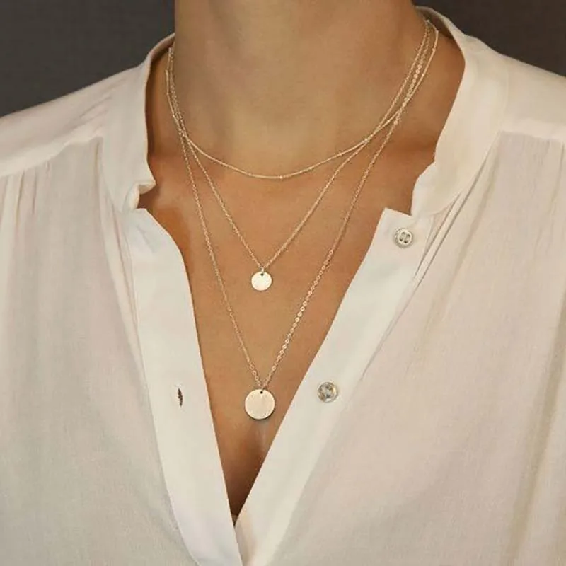 

Western Ornaments Fashion Street Snapshots Simplicity Sequins Multiple Layers Necklace Female Fashion Boho Bijouterie