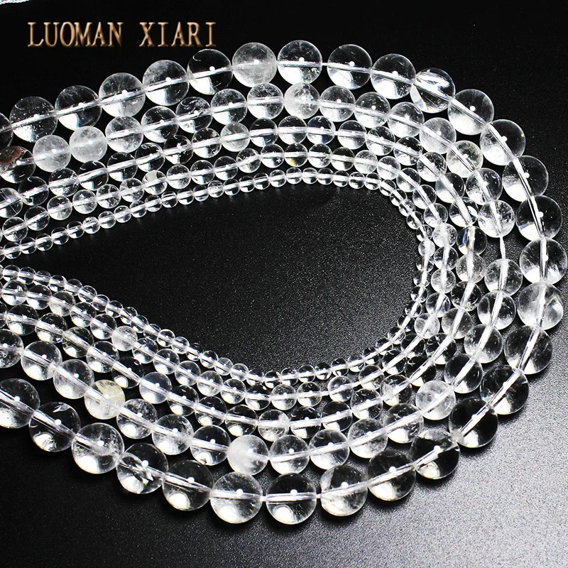 LUOMAN XIARI круглый натуральный прозрачный кварцевый камень бисер для