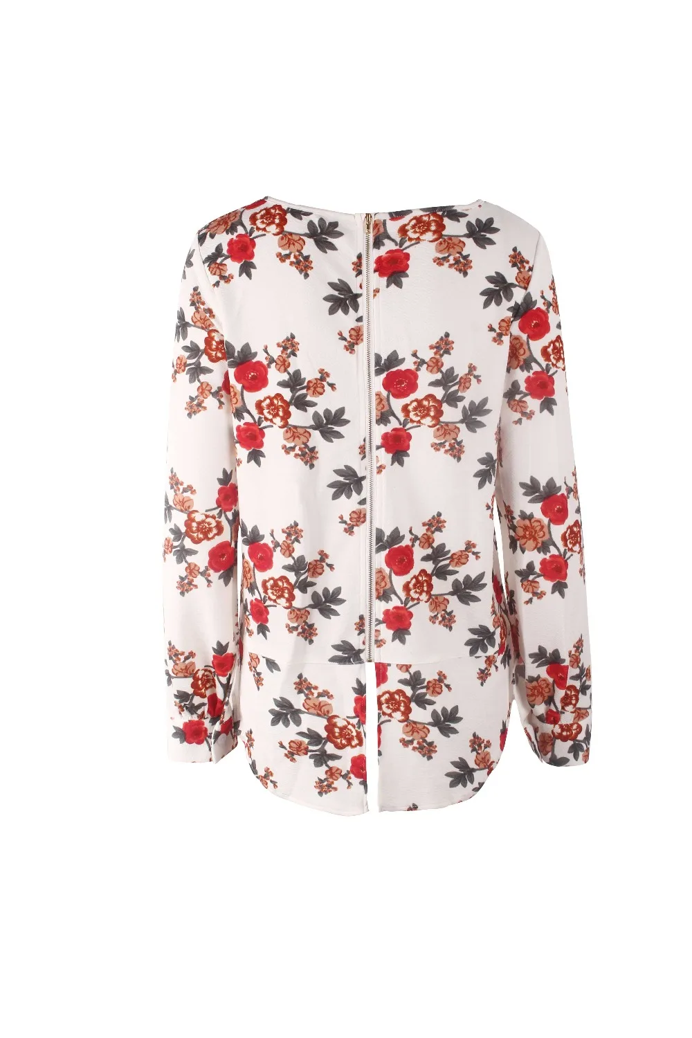 Back Zipper Shirts Women 2018 Loose White Top Femme Ladies Clothes Casual Floral Print Long Sleeve Elegant Blouse Vetements (25)