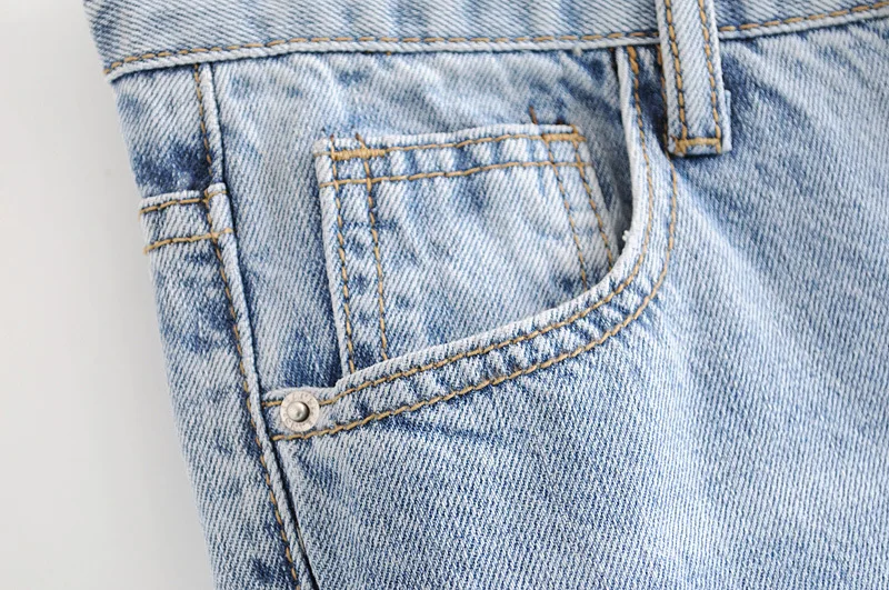 GOPLUS 2019 Весна Плюс Размер рваные джинсы Высокая Талия ботильоны-Длина отверстия повседневные джинсы джинсовые брюки прямого покроя для Для