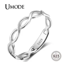 UMODE, Кольца Бесконечности, 925 пробы, серебряные кольца для женщин, девушек, полый шпагат, цепь, крест, элегантные, обмотки, вечерние, ювелирные изделия, ULR0469