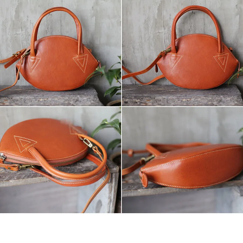 AETOO Original literary handbag retro Sen shell bag ethnic style handmade leather handbags leather shoulder bag