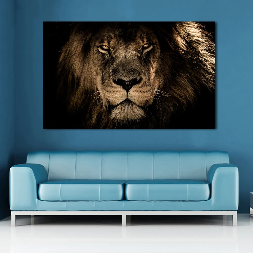 

Canvas Posters Home Decor Wall Art Mane Savannah Lion Paintings For Living Room Posters Prints Abstract Animal Pictures Cuadros