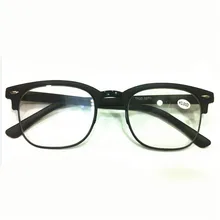 Мужские TR90 Ретро PC Черные Квадратные оправы очки для чтения Пресбиопия 1,0 1,5 2,0 2,5 3,0 023