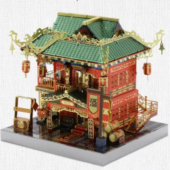 

China building metal assembled model puzzle architecture handmade toy creative gift model 4styles