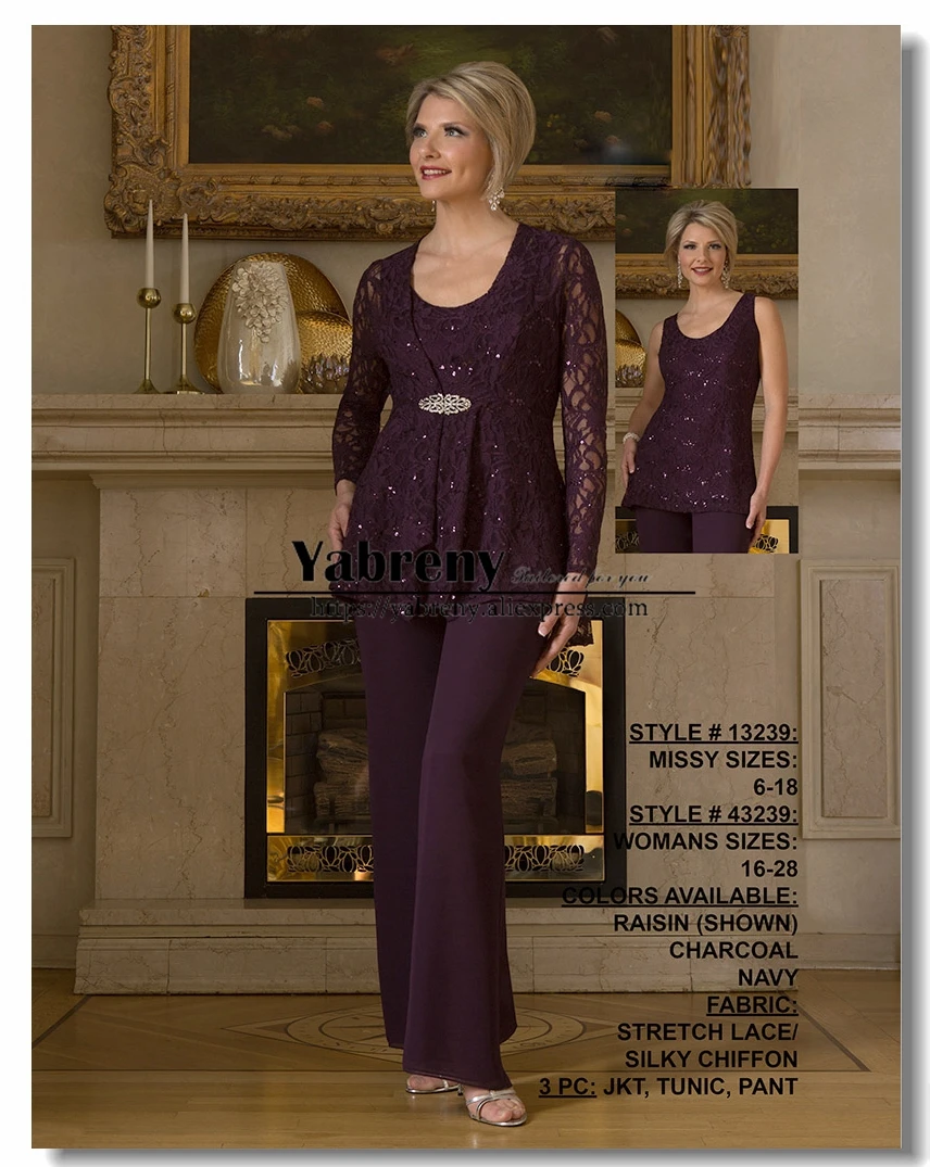 

Formal Mother of the bride pant suits 3PC Royal blue chiffon trousers suit with jacket