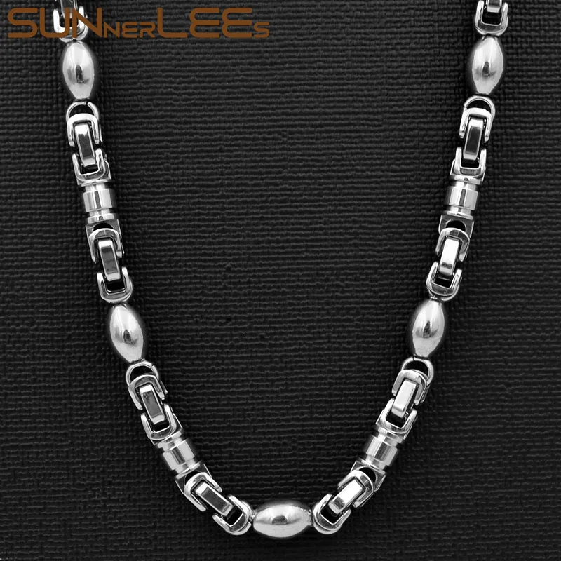 SUNNERLEES ювелирные изделия из нержавеющей стали ожерелье 6 мм Геометрическая Византийская Цепочка Золото Серебро Цвет для мужчин женщин SC71 N