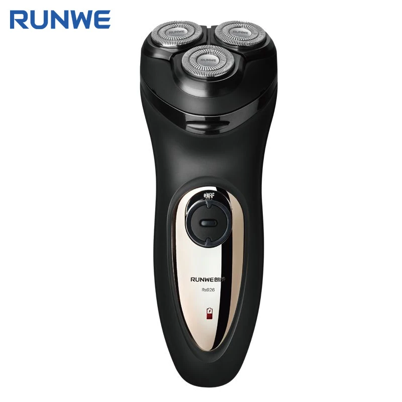 RUNWE Rs926 Electric Shaver Razor 3D Floating Rotary Triple Blade Face Care Wet & Dry Use Male