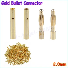 40pcs/lot 2.0mm 2mm 2.0 Gold Bullet Connector plug Lipo RC battery Plugs (20 pair)