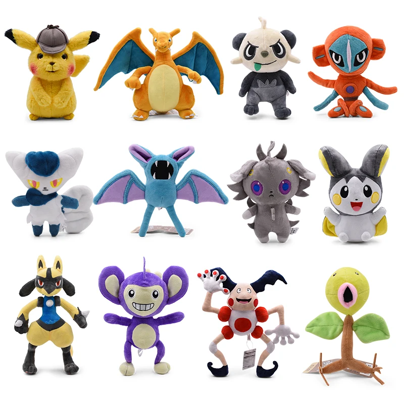 

14-45cm New Arrival Cute Charizard Pikachu Aipom Lucario Tyranitar Furret Soft Plush Dolls Toys for Children Christmas Gift