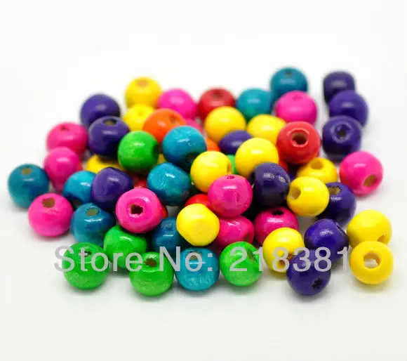 

500pcs Random Mixed Wood Round Spacer Beads For DIY Garment Accessories 8x6mm