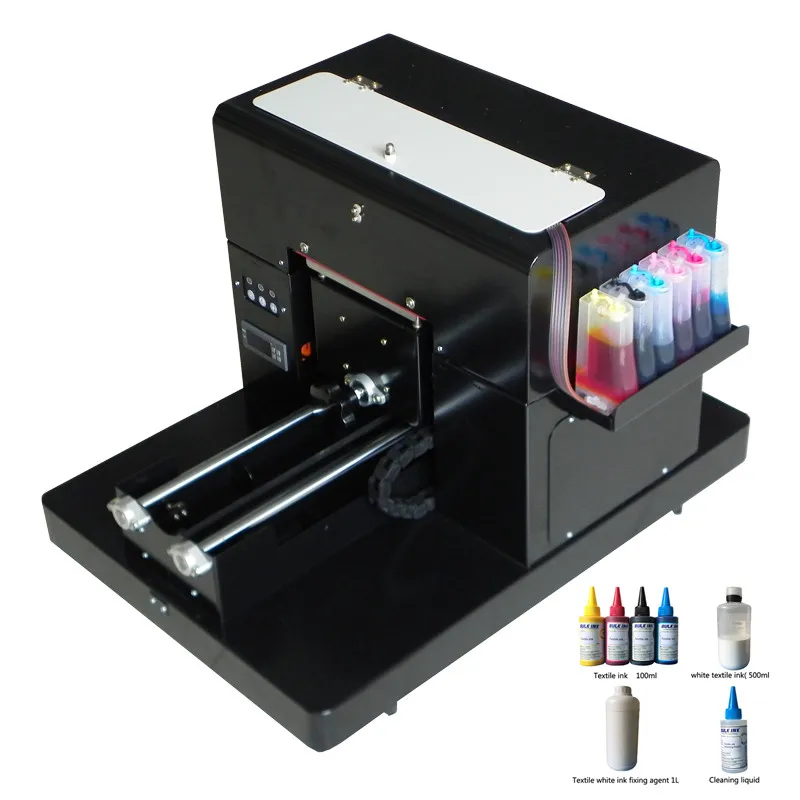 T shirt printing machine A4 size dtg flatbed printer machine for print clothes Tshirt with textile ink T shirt printing machine A4 size dtg flatbed printer machine for print clothes Tshirt with textile ink