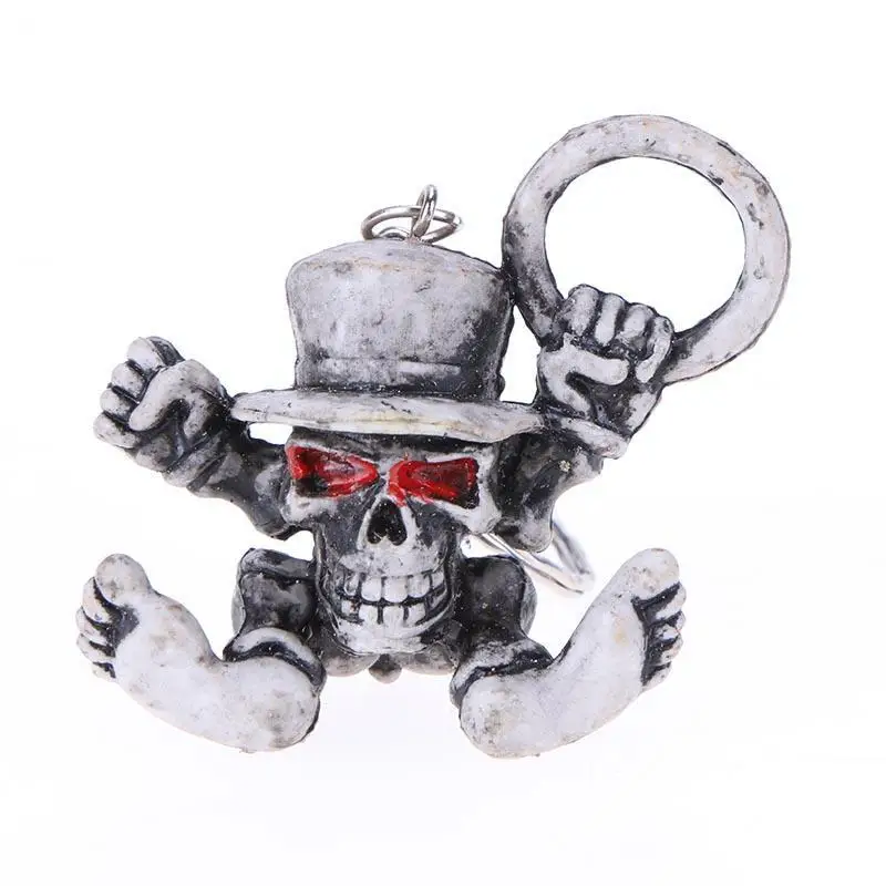 

Horror Skull in Hat Key Chain Keychain Bling Pendent Crystal Keychain Keyring Car Keys Bag Holder Charm Jewelry Gifts