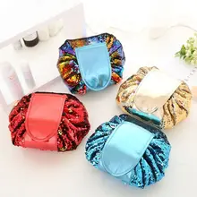 Portable Makeup Organizer Sequins Storage Bags Beauty Drawstring Pouch Travel Makeup Bag Organizer Storage Jewelery Cosmetic aosbos portable mesh makeup bag waterproof transparent breathable cosmetic bags tote pouch black travel organizer storage bag
