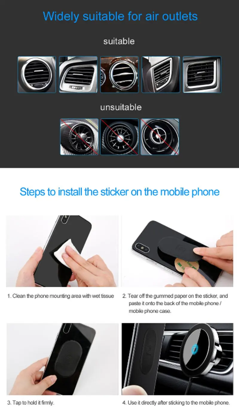 Baseus автомобильное крепление Qi Беспроводное зарядное устройство для iPhone X 8 samsung Note 8 S8 S7 быстрая Беспроводная зарядка Магнитная Автомобильная Подставка для телефона