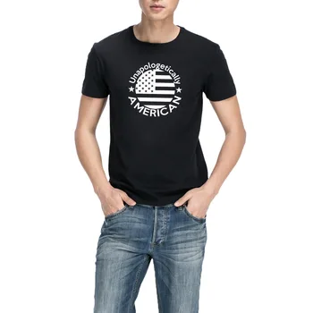 

Loo Show Mens Unapologetically American Short Sleeve Casual Graphic T-Shirts Men Tee