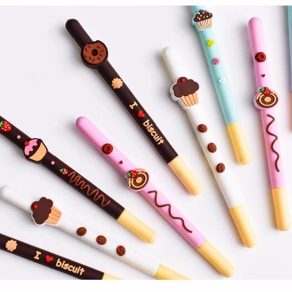 20 pcs/Lot Chocolate cake gel pen 0.5mm Black color ink pens Wholesale