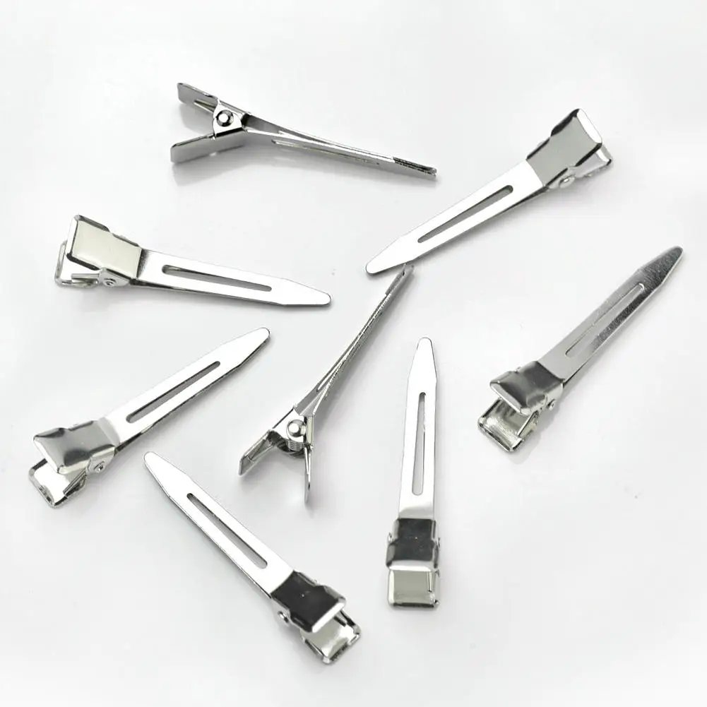 

50 X Silver Tone Alloy Prong Alligator Hair Bows Clips for DIY Crafts Wedding