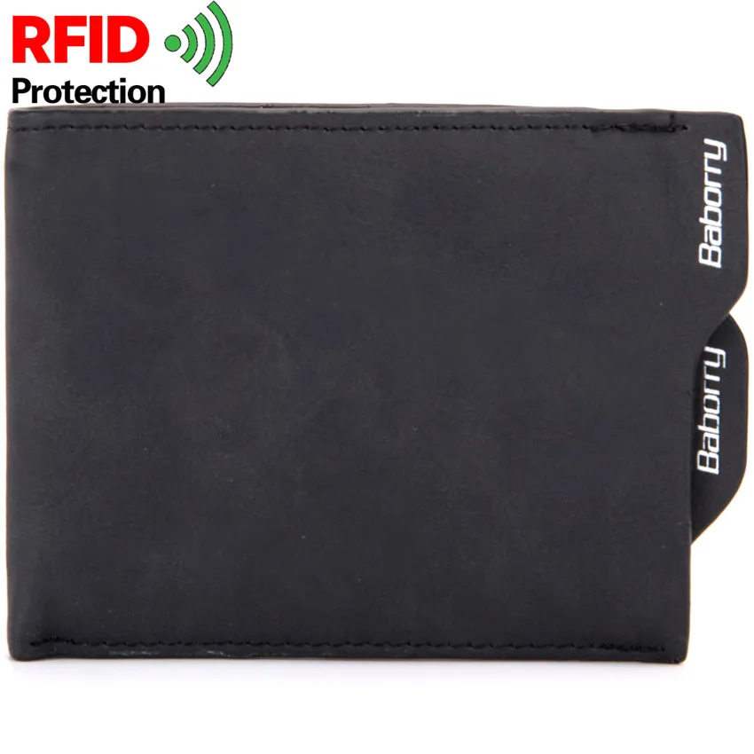 

RFID Theft Protection Men Wallet PU Leather Man Wallet Sim Retro Purse Short Business Purses Coin Purse Card Holder Big Capacity