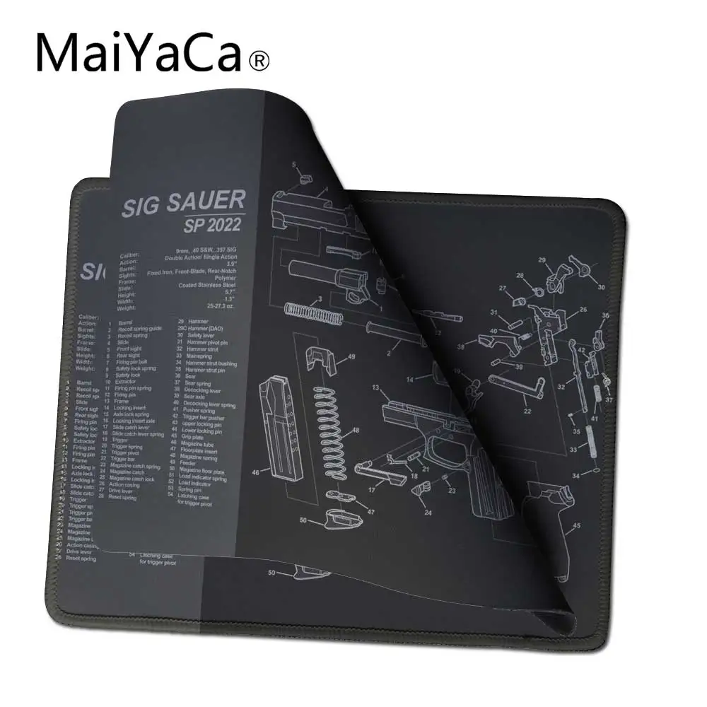 Коврик для мыши MaiYaCa Lock Edge SIG SAUER SP2022 Горячие крутые коврики не оверлок 18x22 см