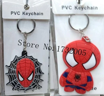 

New 20pcs Mixed Spiderman PVC Key Chain For Best Gift Free Shipping A-102