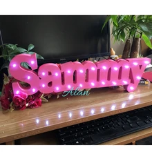 Пользовательские имя ребенка заказ роскошный подарок свет письма заказ Зажги название подарок на день рождения название с белый светодиодный свет спал