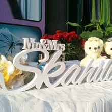 Персонализированные белые буквы Mr и Mrs фамилия Свадьба на заказ свадьба знак Mr& Mrs фамилия табличка Свадебный декор " высокий