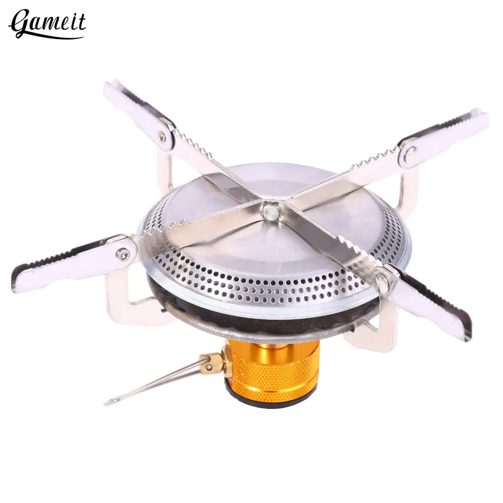 Gameit Camping Mini Gas Stove Head Adjustable Stainless Steel Gas