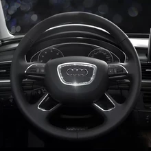 Аксессуары для автомобиля для Audi A4 A3 A6 Q5 Q3 Автомобильный руль алмазное украшение круглые наклейки Авто интерьерная наклейка