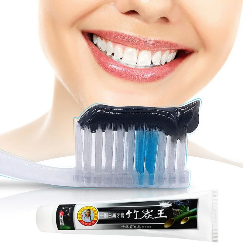2018 Natural Activated Bamboo Charcoal Salt Toothpaste Herbal Teeth Whitening 105g Hot Selling