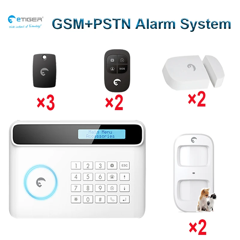 eTIGER Multi function Tamper alarm Remote Control Pet Friendly Motion